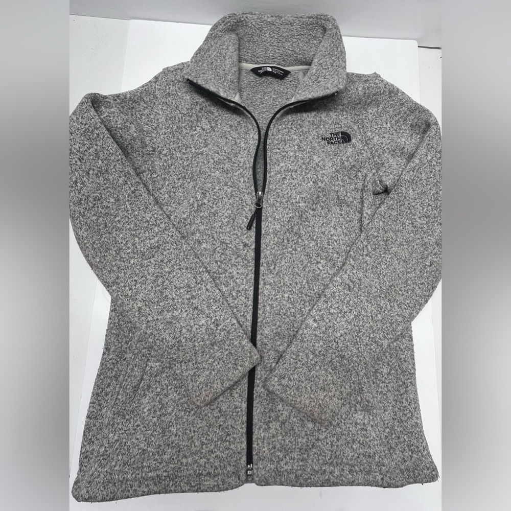 The North Face full zip heather grey jacket size medium (tighter fit)